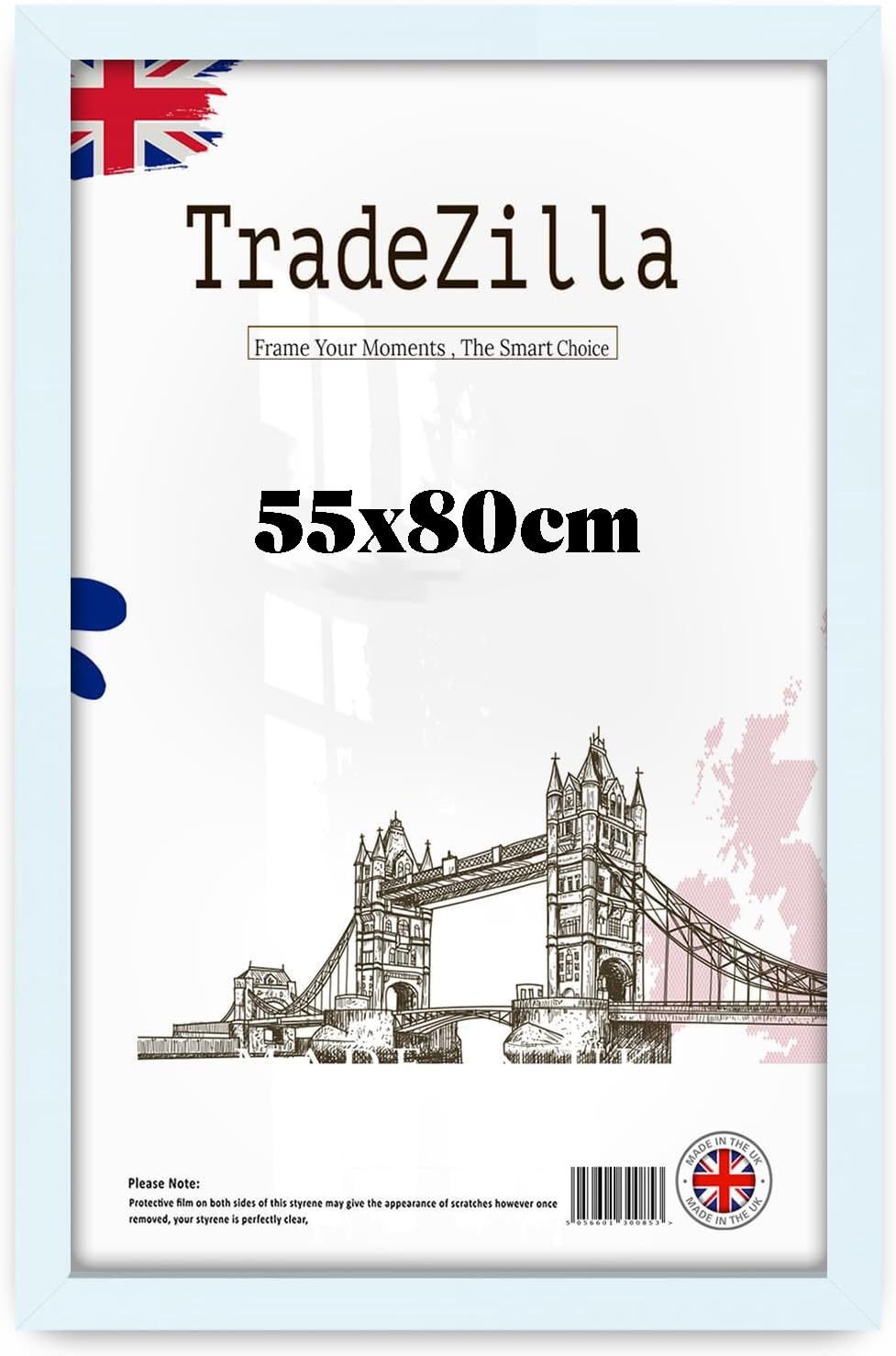 Tradezilla White Elegant Mdf Poster Frame 55X80 Cm | Eton Wood Finish | Ideal For Posters, Photography & Artwork | Perfect For Stylish Home & Office Décor - (White)