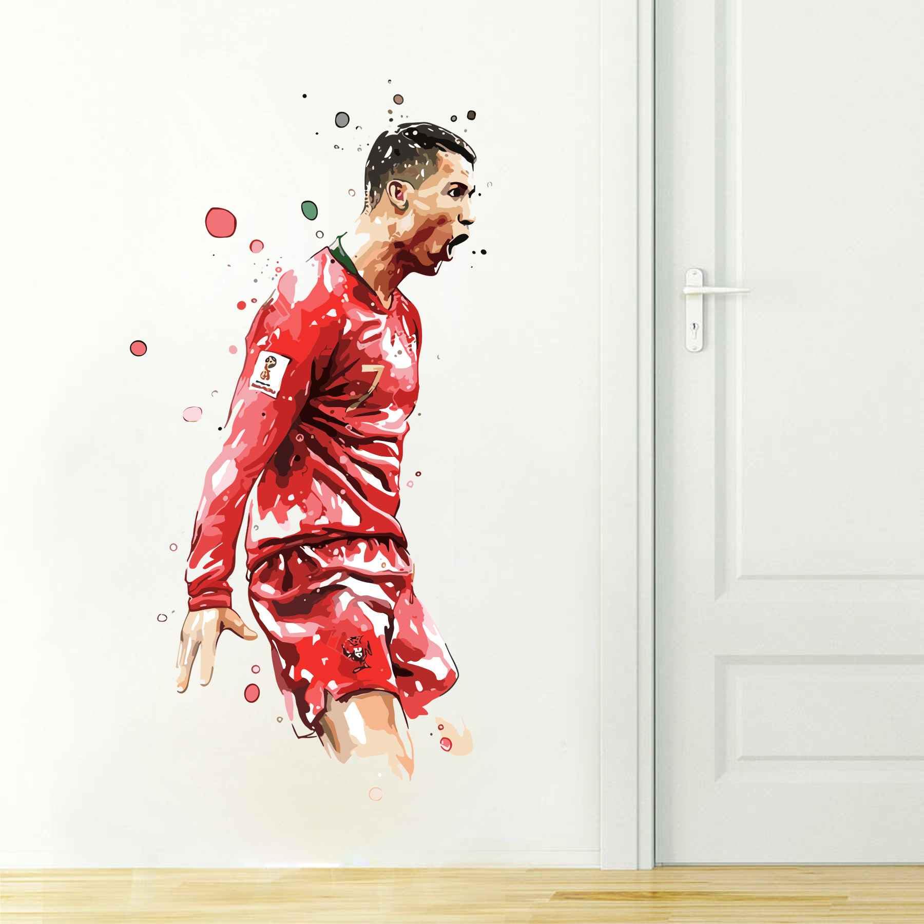 Wall Attraction Ronaldo Colorful Wall Sticker & Mural Sticker for Wall Size - 38x76cm NBD73 (B0CNPVSBCQ) Amazon Price History, Amazon Price Tracker