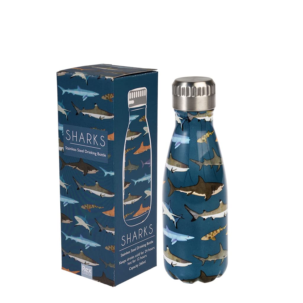 Rex London Sharks 260Ml Stainless Steel Bottle