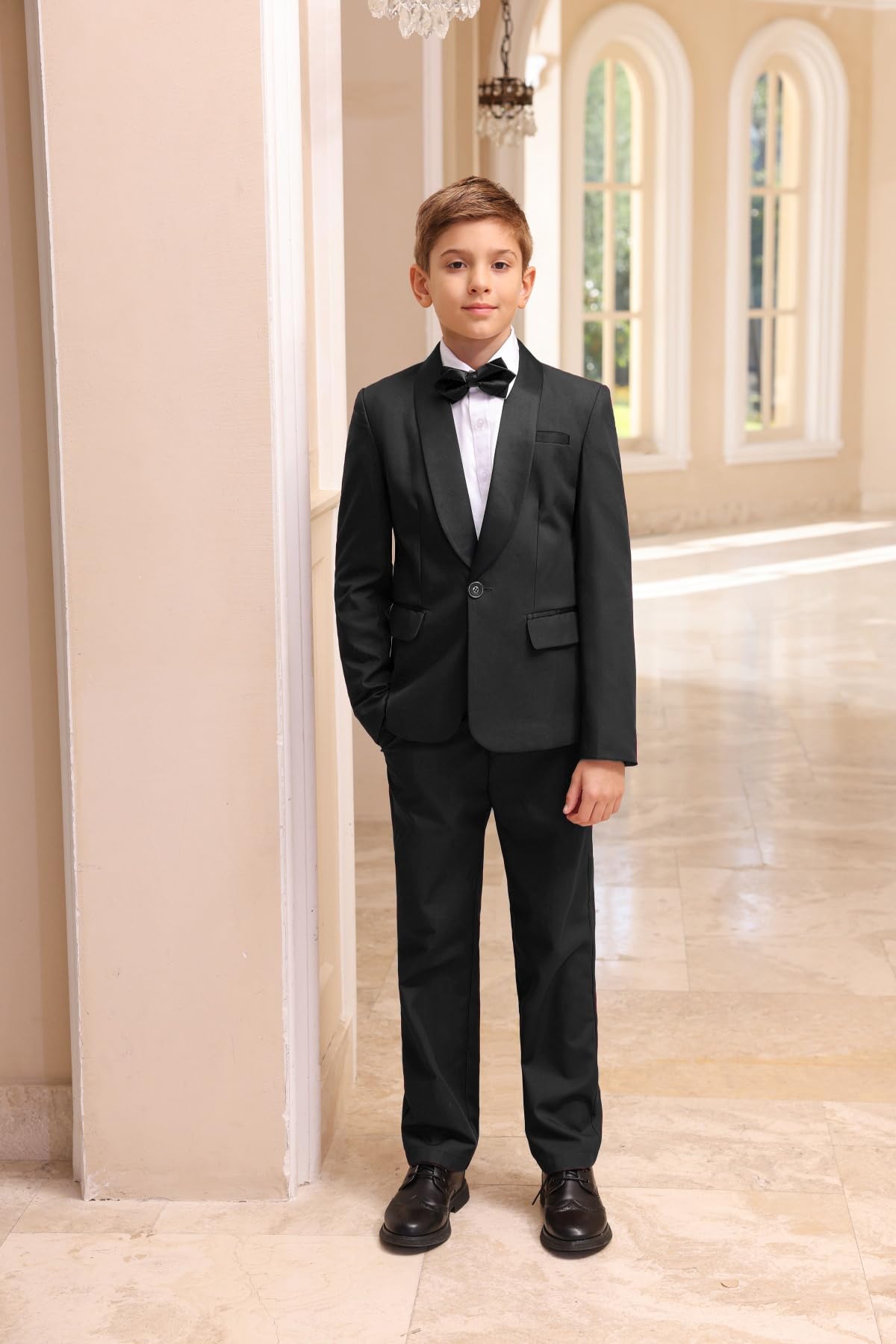 Sliktaa ragazzi Costume Due pezzi Scialle Risvolto Un Pulsante Abito da Banchetto di Nozze Gentleman elegante e Confortevole