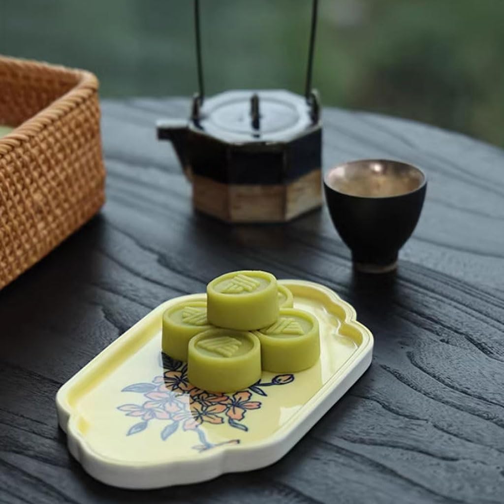 Bandejas Servir Comida Bandeja De Té Cerámica Amarilla For El Hogar, Almacenamiento, Decorativa For Entrada Sala Estar Mesa Cama