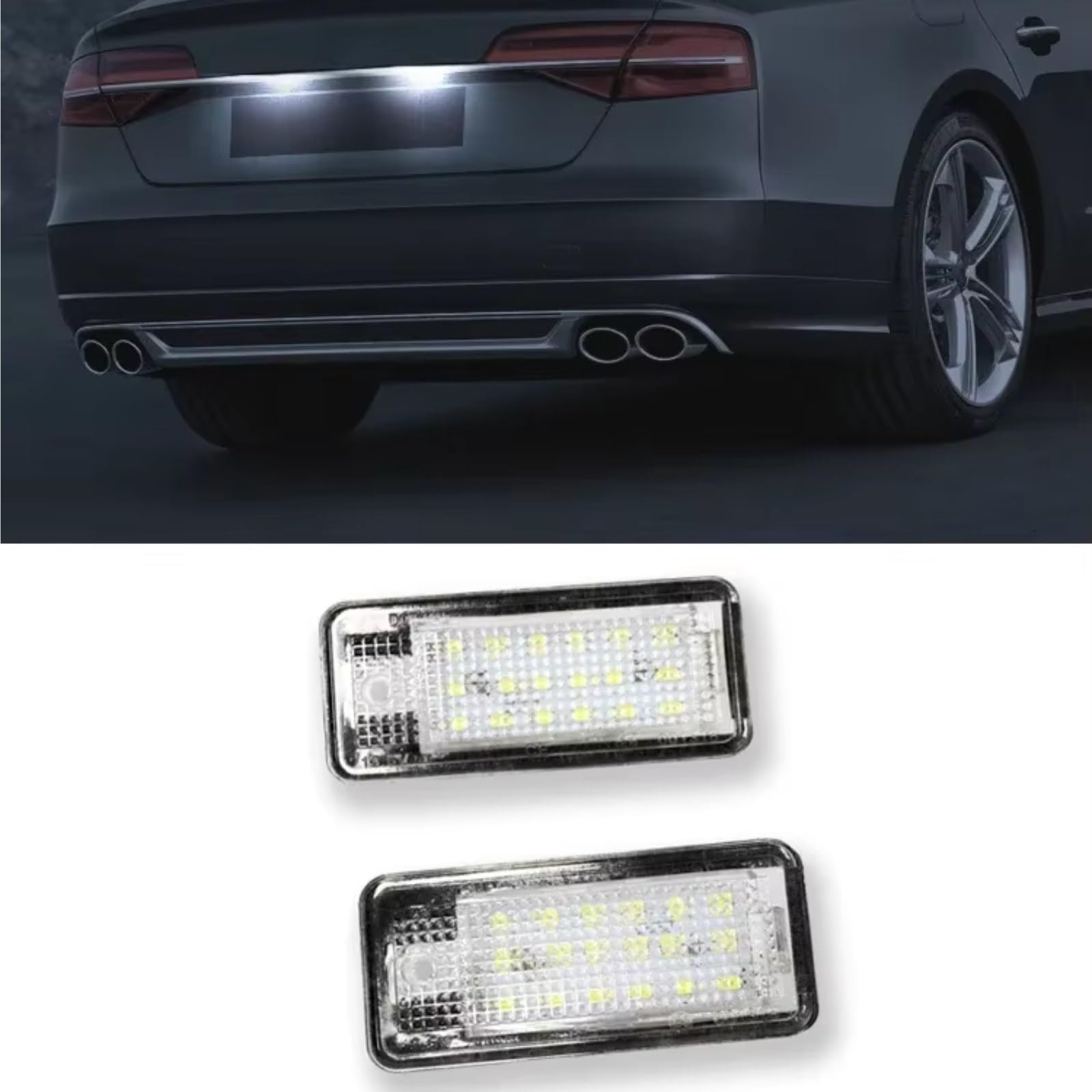 Iluminación Matricula Vehiculo Compatible Con RS6 Plus Avant 2008-2009 Para RS4 Avant Para Quattro 2006 2007-2008 Kit De Luz De Matrícula Trasera Conjunto De Luz De Matrícula