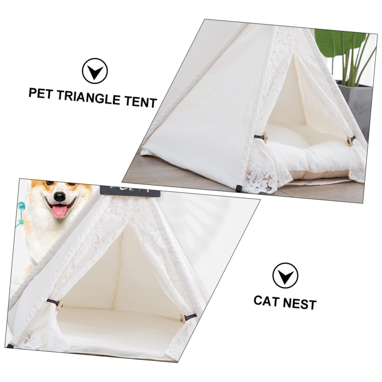 POPETPOP Tente tipi pour chien ou chat portable d'intérieur ou d'extérieur pour animal de compagnie de petite et moyenne taille