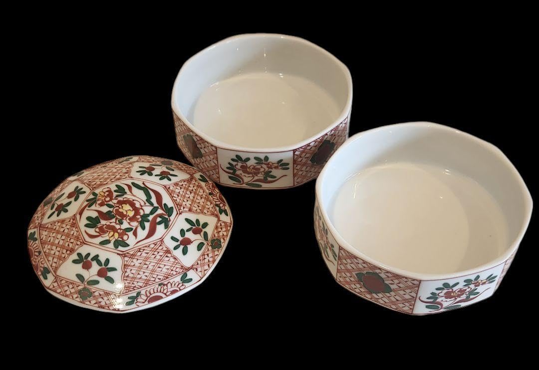 Amazon.co.jp: たち吉 橘吉 赤絵 二段重 重箱 蓋付き重ね鉢 五彩