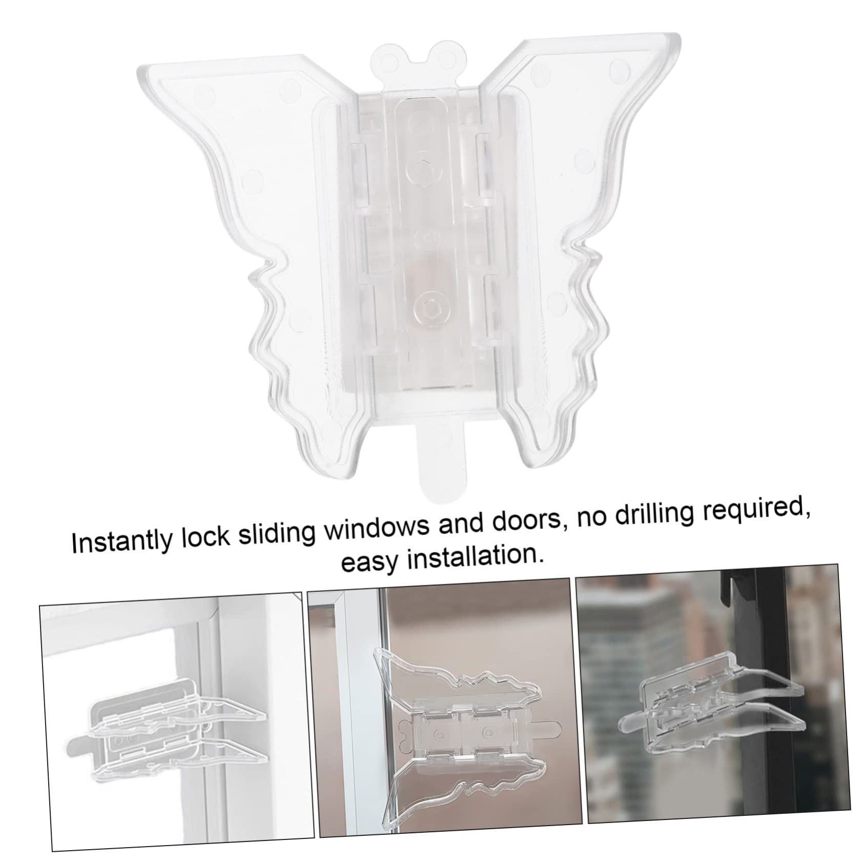 4 Set Blocco Scorrevole Tappo Blocca La Sicurezza Dei Blocco Finestra Prove Serratura Di Protezione Della Porta Serratura Per Porta Scorrevole in Plastica 6 Pezzi*4