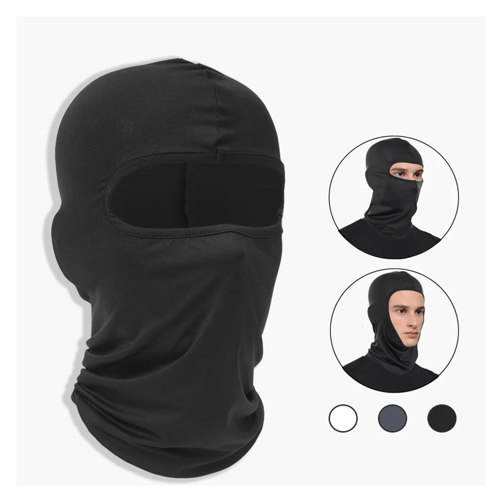 Pasamontañas Gorro pasamontañas deportivo transpirable de secado rápido a prueba de viento máscara facial completa for montar correr esquí senderismo cubierta facial al aire libre hombres(BLACK 6PCS)