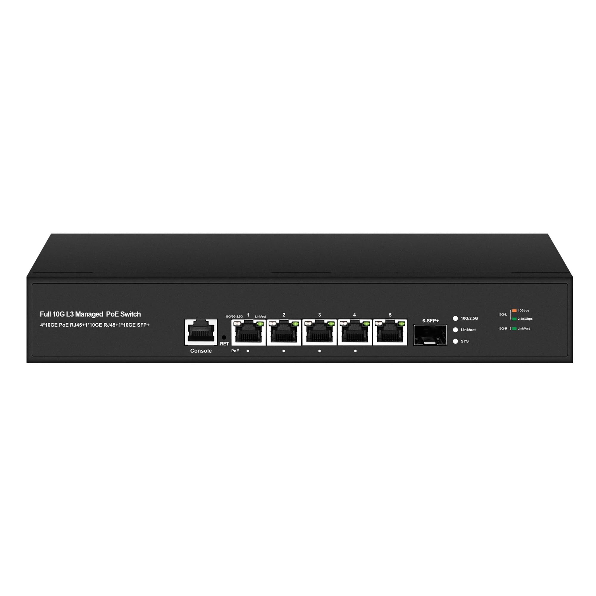 OSHZIKJII Full 10Gbe Layer3 managed switch 4/8 port or non with 10Gbe s-f.p+ uplink L3 management switch(POE,10G 1SFPand5RJ45,E -U)