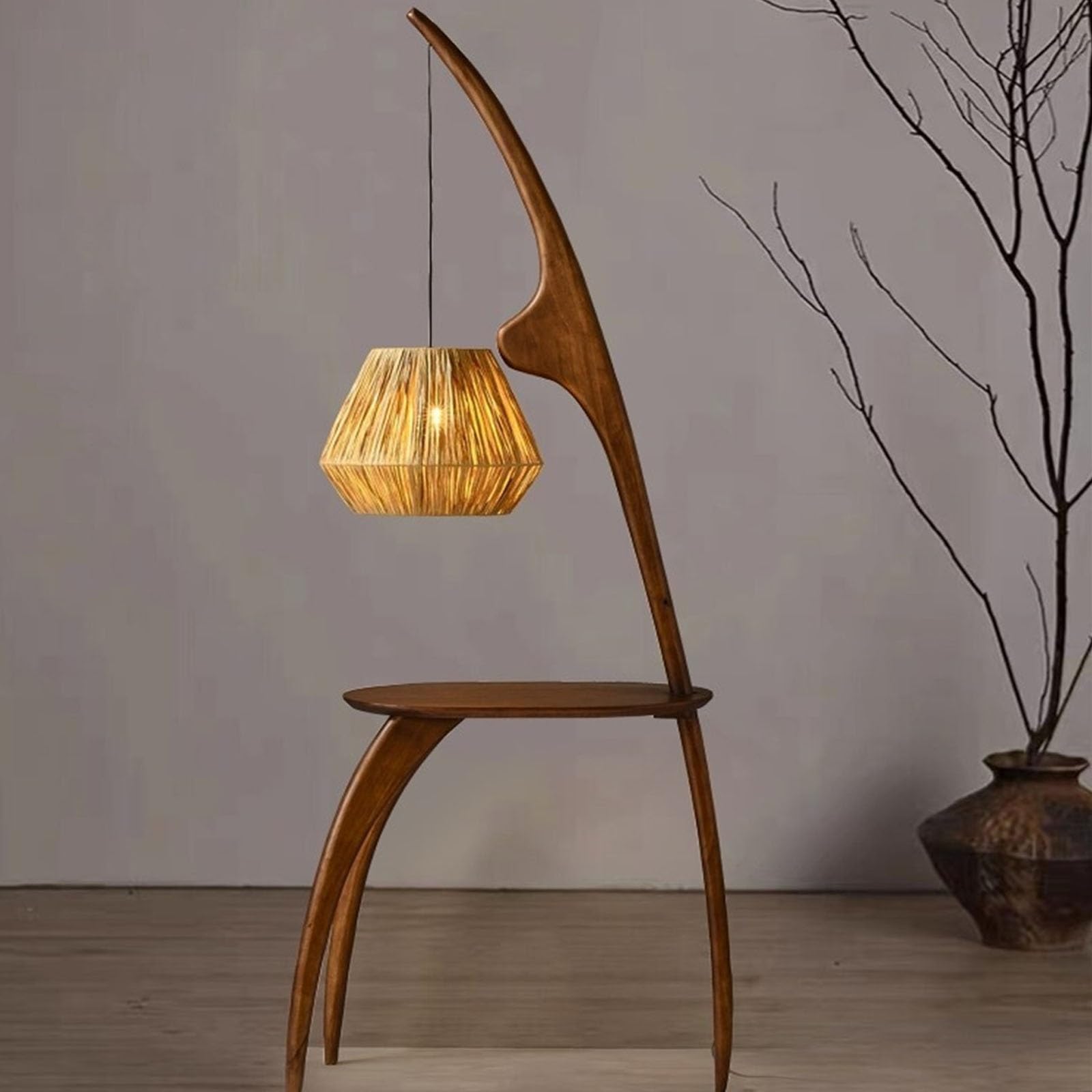 Luce da terra Tavolino con lampada combinata lampadina a LED, da lettura sul comodino, tavolino moderno terra for camera letto, soggiorno, ufficio Lampada d'angolo