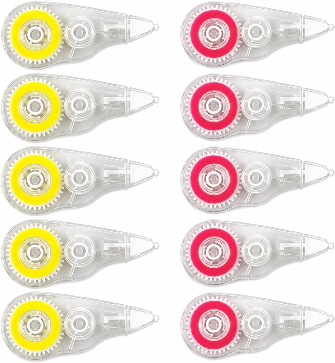 Lot de 5 surligneurs jaunes et roses, 10 pièces au total, 5 mm x 5 m, pour surligner notes, livres, planificateurs