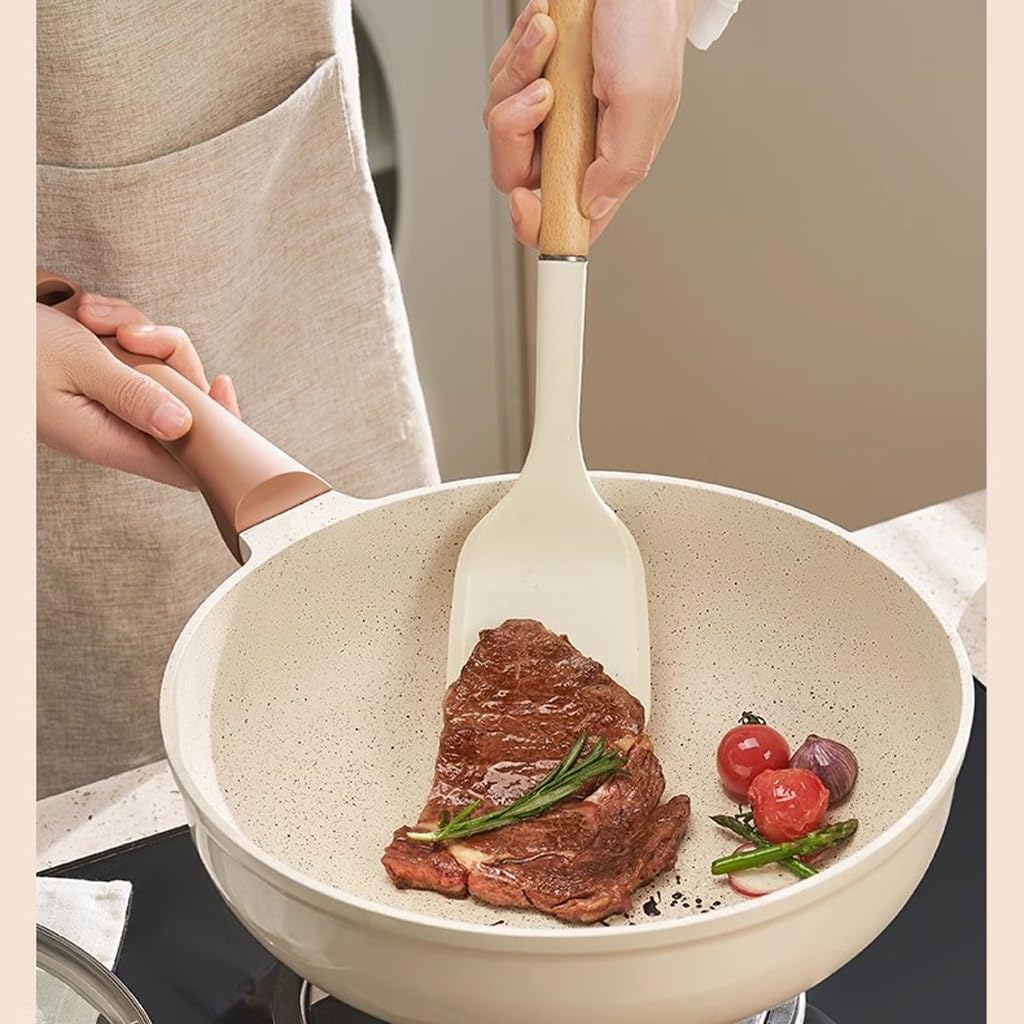 Cuchara de arroz antiescaldado gruesa de acero inoxidable, pala for freír, juego de utensilios de cocina