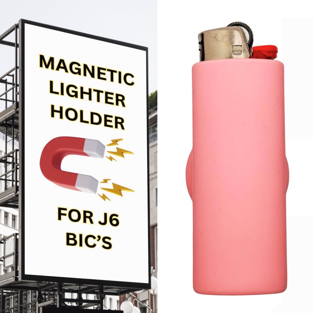 Magnetic Lighter Case | 16 Colors | Lighter Sleeve for BIC Lighters | Refrigerator Magnets | Includes Magnetic Lighter Holder with Magnet | Lighter Not Included (Pink)-image-11