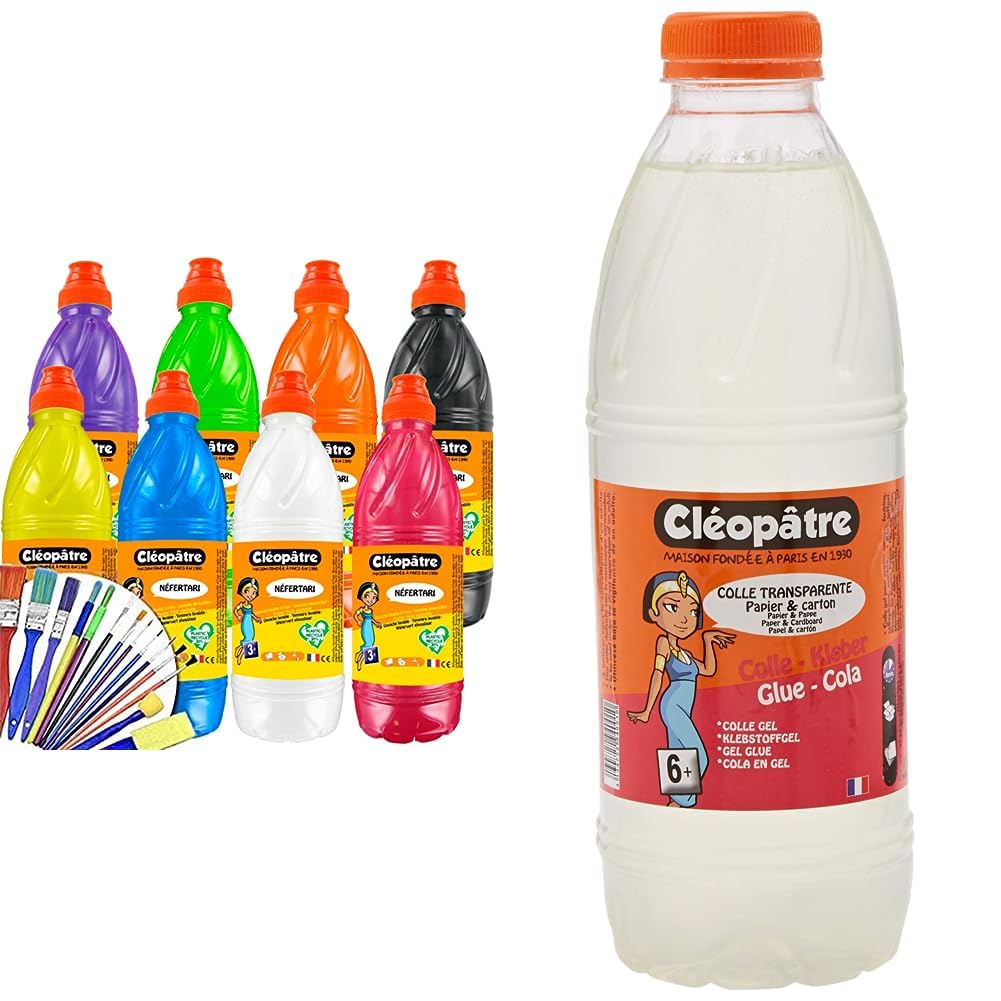 Gouache Cléopâtre grand format anti-gaspillage avec pinceaux et colle 1kg