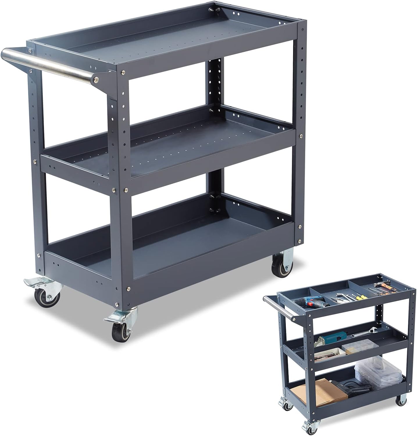 Mechanic Tool Cart Holds up to 500LBS Heavy Duty Metal Utility Carts