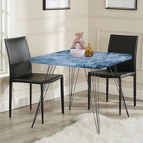 Miniatura 117 de Mantel cuadrado de mármol, patrón de granito natural con efectos de rastro de manchas nubladas, imagen de mármol, borde elástico, adecuado para Gris