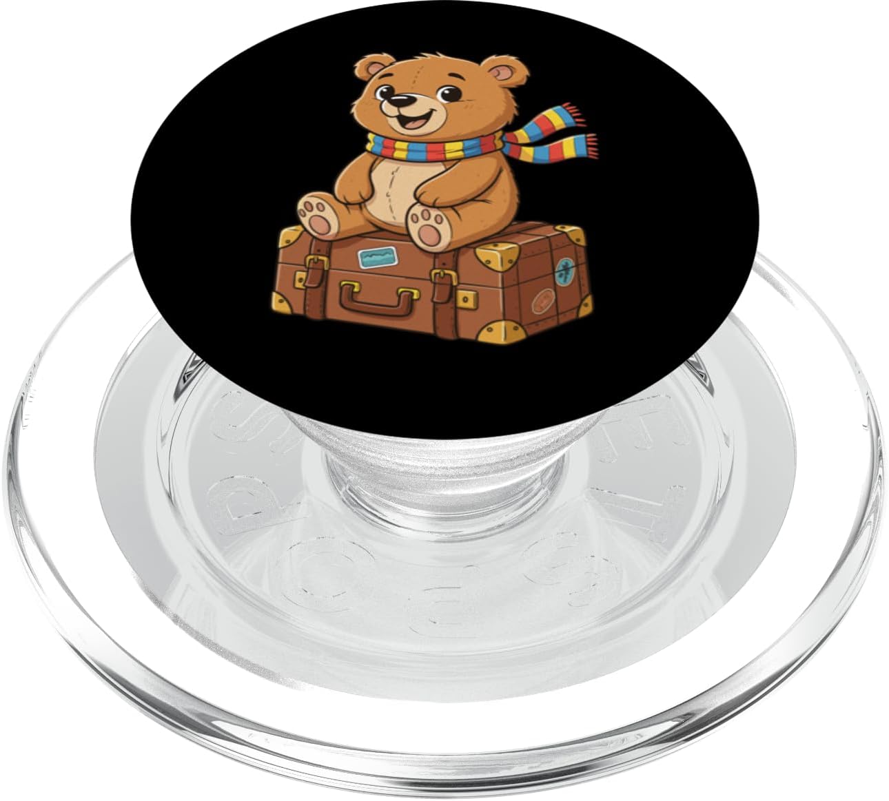 Cute Luggage Bear Kids Travel Adventure Trip PopSockets PopGrip for MagSafe