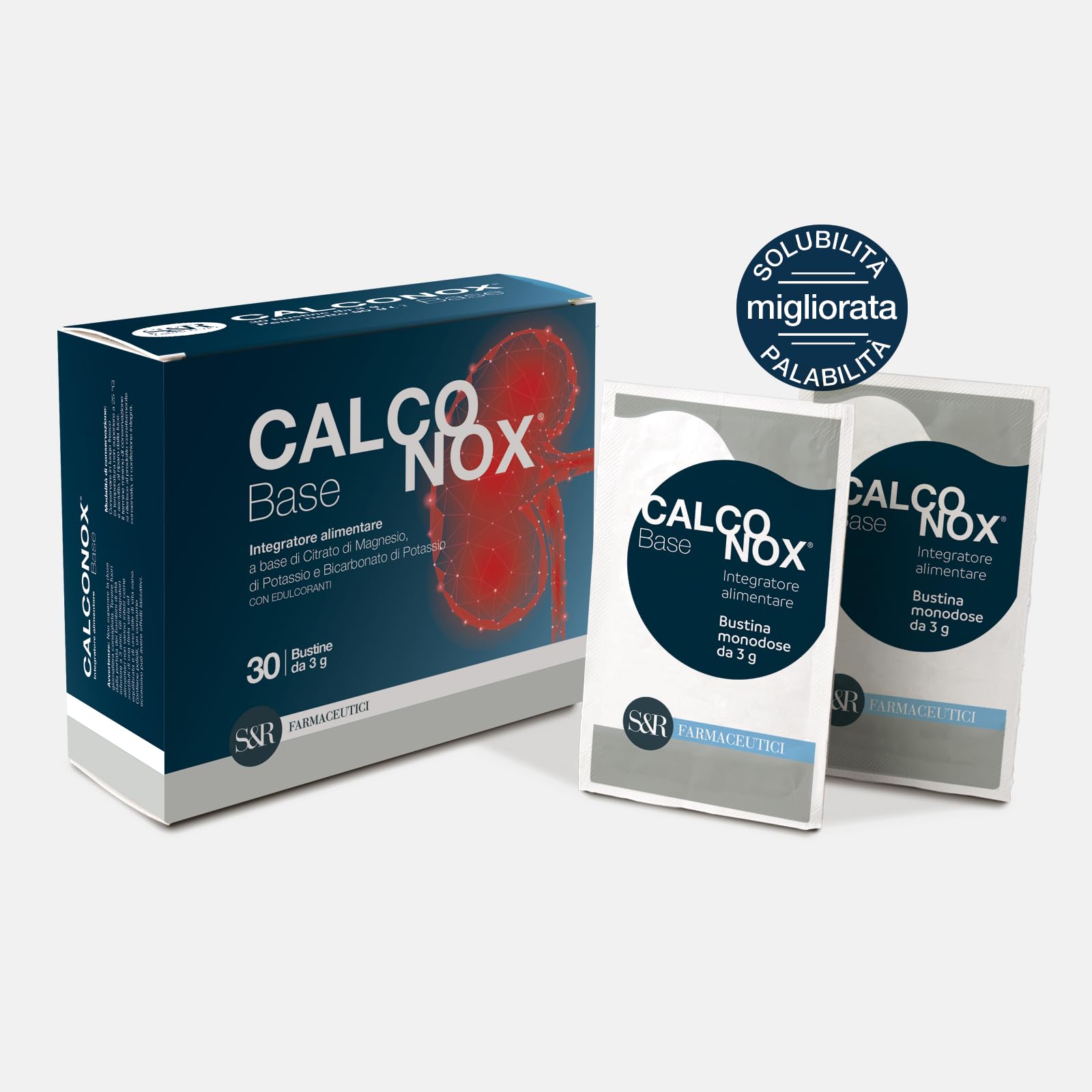 S&R Farmaceutici | CALCONOX BASE - Integratore alimentare per i disturbi dell’apparato urinario come la Calcolosi, 30 bustine