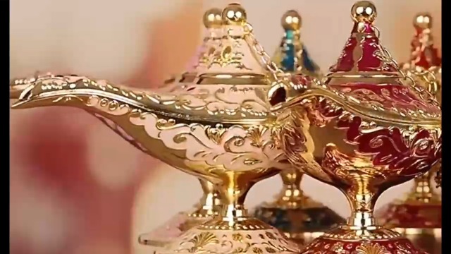 Hourwof Vintage Aladdin Magic Genie Lamp - Arabian Nights Costume Prop, Large Purple Decorative Lamp For Home, Parties