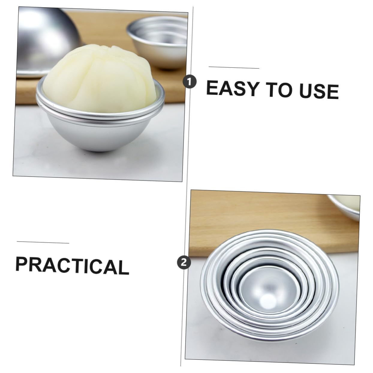 Abaodam 12pezzi Stampo Alluminio Per Pudding e Dessert Mousse Cake e Budini Utensili Da Cucina Per Facile Da Pulire e Uso Versatile
