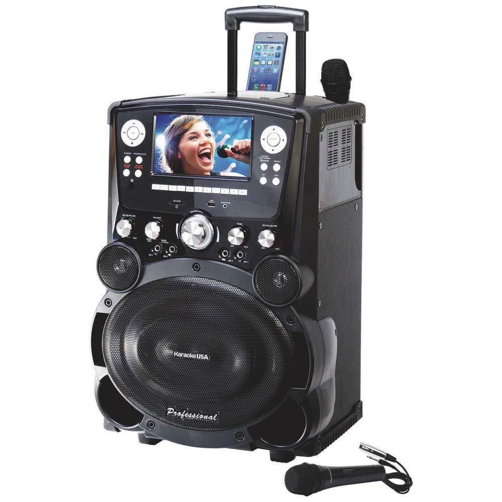 Karaoke USA GP978 Professional Karaoke Player with 7-inch display and wheels