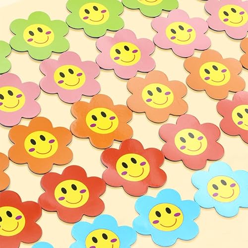 Miniatura 4 de 100 imanes en forma de flor, imanes para refrigerador, tablero seco, mini imanes de flores coloridas, suministros para profesores para el hogar,