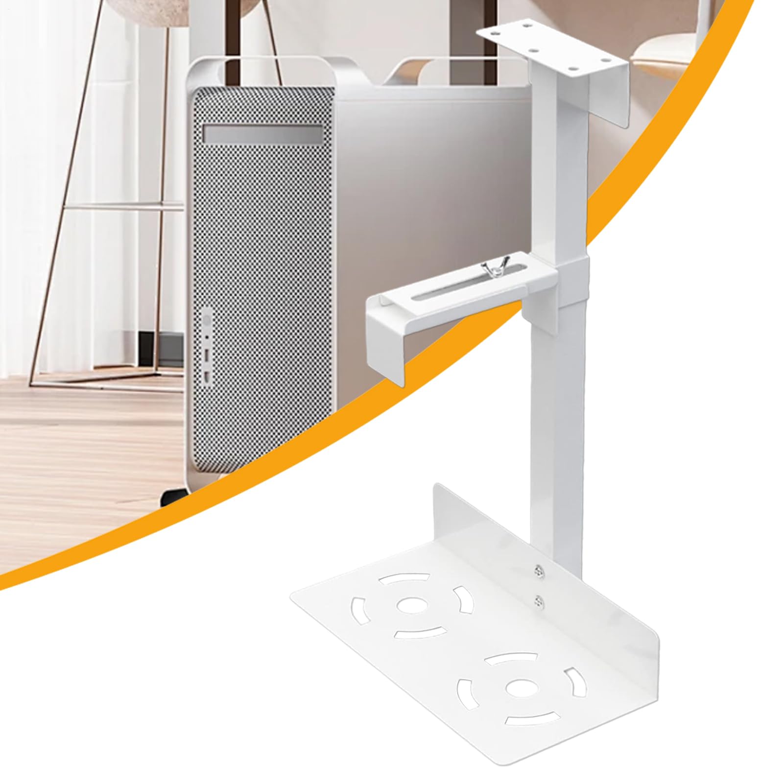 -Supporto - Supporto da parete per PC sotto la scrivania, supporto da | parete sotto la scrivania | Altezza e larghezza regolabile -Supporto da scrivania può contenere fino a 30 kg, supporti per PC