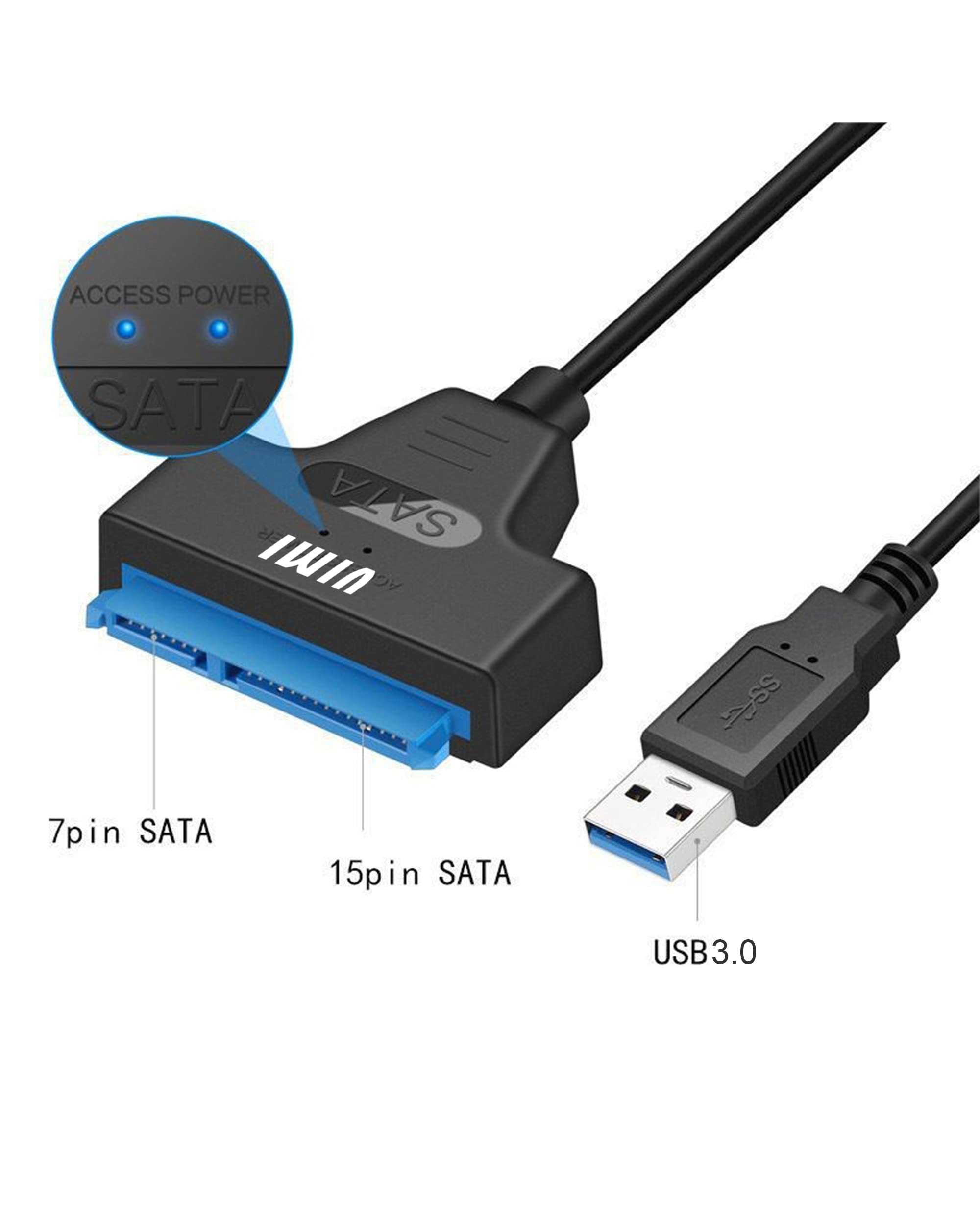 Cable Adaptador SATA A USB 3.0 Con Alimentador AVO – Doble Interfaz Type-C/USB, 5 Gbps Para Discos SSD/HDD De 2.5 Pulgadas