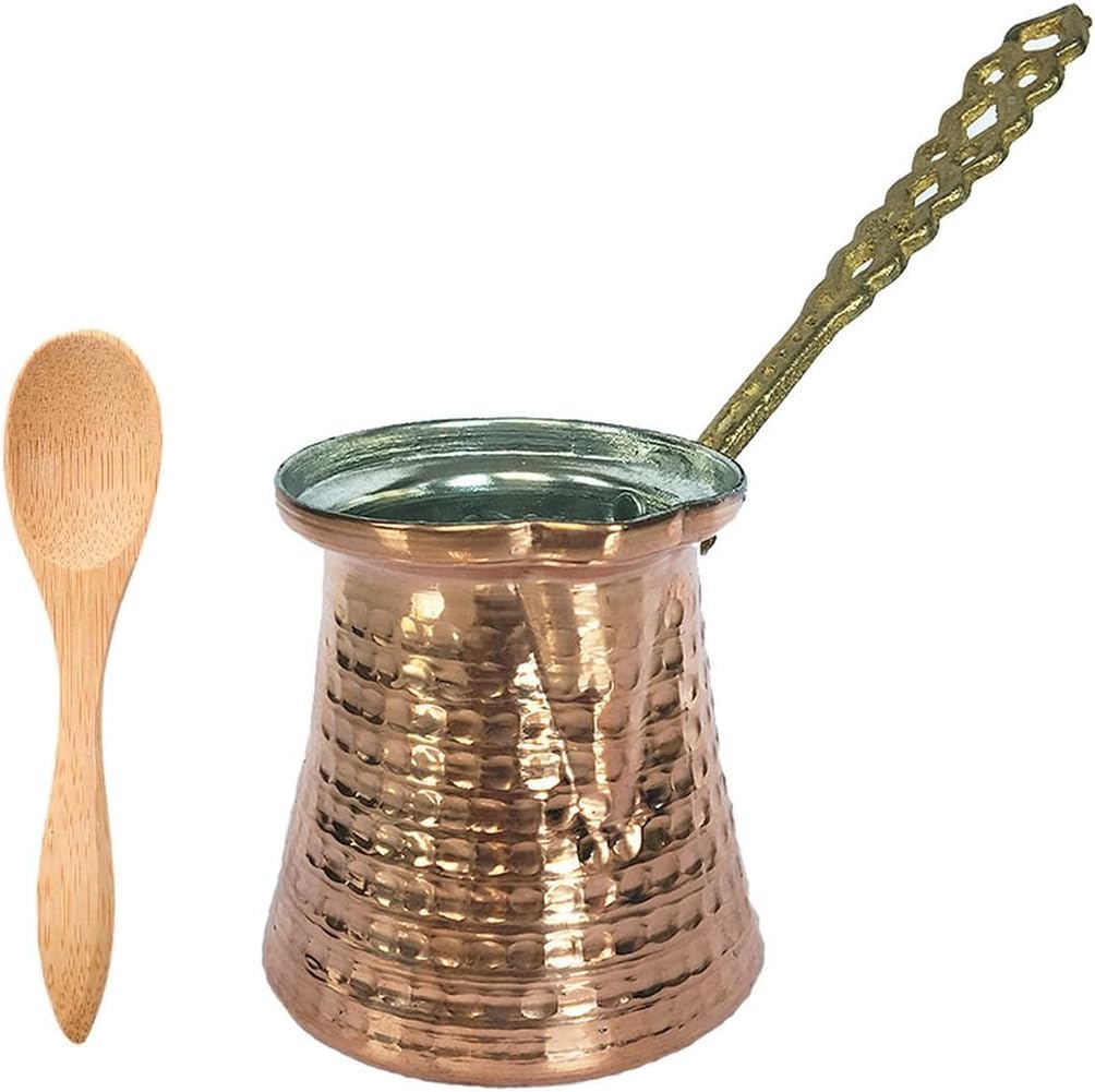 Turkish Coffee Pot, Handmade Copper Small Turkish Coffee Maker, Cezve, Arabic Greek Coffee Pot, Hammered Cezve, Butter Pot (5 oz - 150 ml)