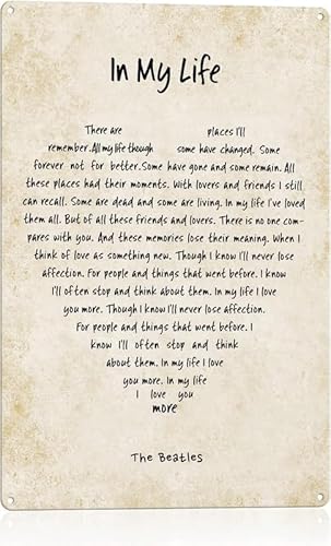 AXJDRCZ In My Life Song Lyrics Wall Art -With Retro Design - Vintage Music Decor For Home, Office, Studio, School, Cave - Beatles Poster And Gift 8x12 Inch