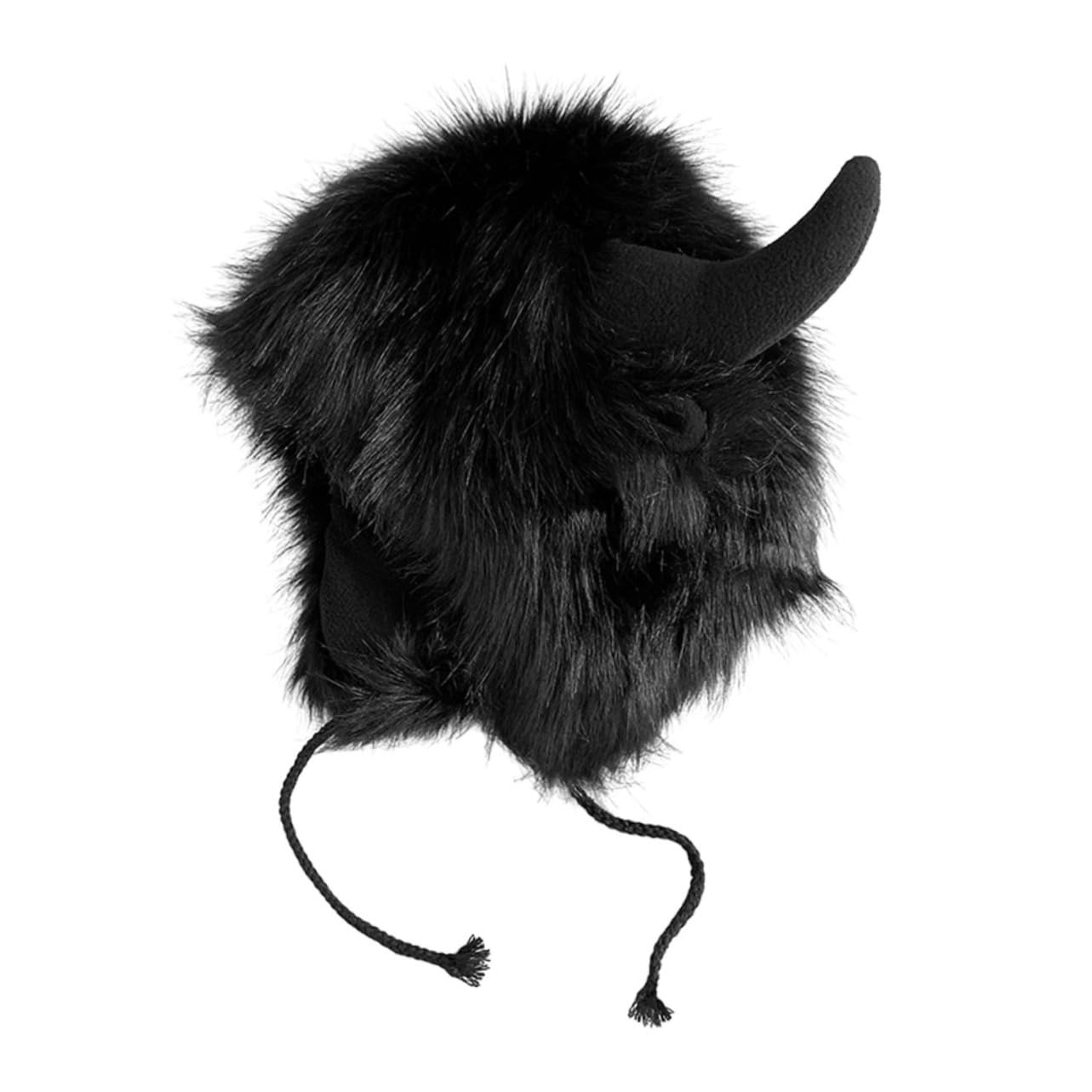 FRCOLOR sombrero de cuerno de buey para adulto vaca gorro Cuerna falso sombrero de cuerno de buey para cosplay sombrero de cuerno de buey para hombre Felpa Black