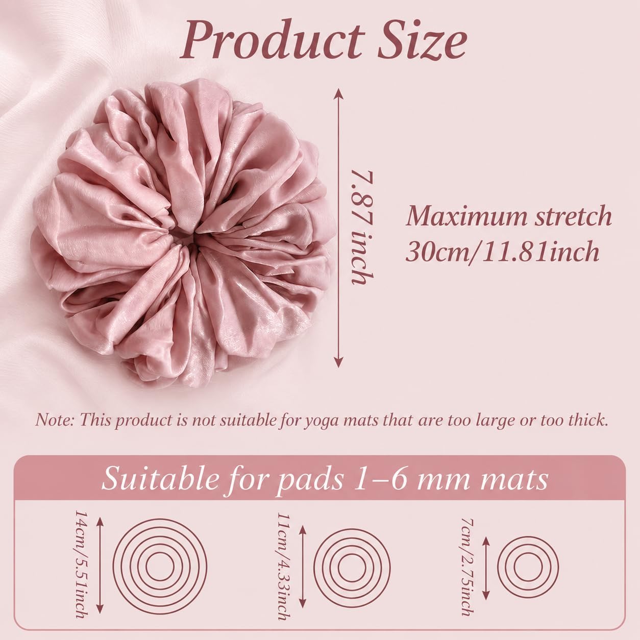 Yoga Mat Scrunchie Holder, Stretch Fabric for Yoga, Pilates and Travel (Mat Not Included) image 3