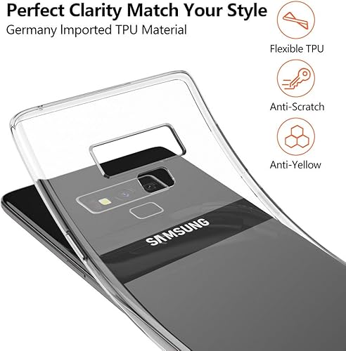 Miniatura 6 de Funda para Galaxy Note 9, delgada, de silicona suave y flexible, de poliuretano termoplástico, ligera, antiarañazos, a prueba de golpes, funda