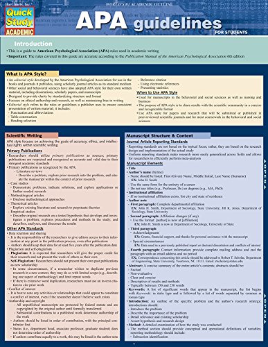 APA Guidelines (Quick Study Academic) (English Edition)
