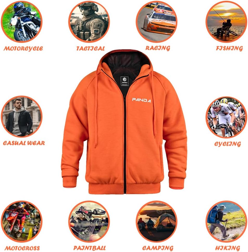 Motorcycle Hoodie for Men & Women Impact Armored Dual Sports All Season Motorbike Riding Sweatshirt Jackets - Image 3