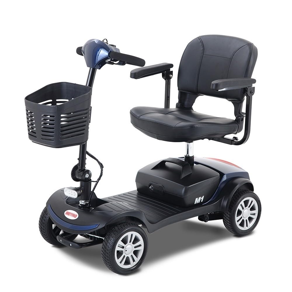Moto Elettrica per Disabili, Scooter Elettrico per Mobilità 4 Ruote in Stile retrò per Anziani Disabili 250 W 6 Km/H A