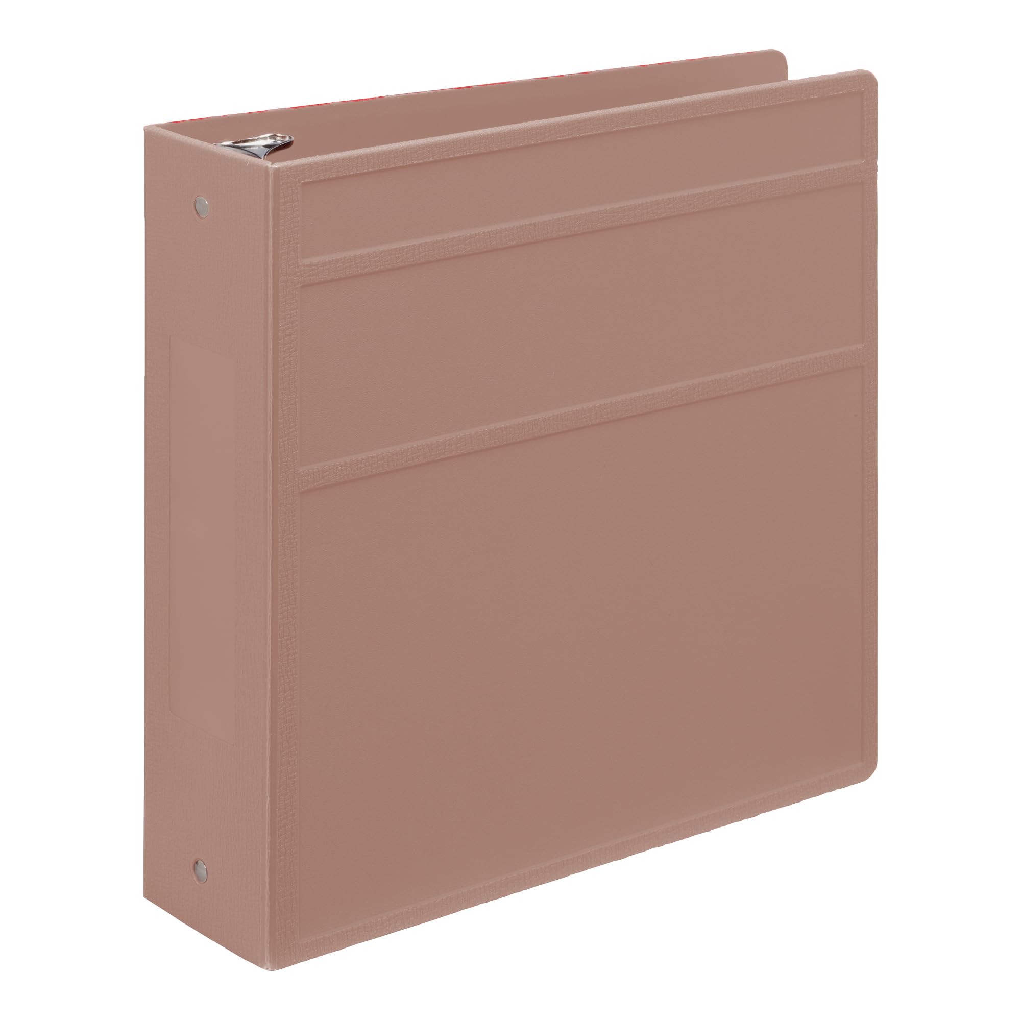 Carstens 3-Inch Heavy Duty 3-Ring Binder - Side Opening, Dusty Rose, Durable Plastic, Precision No-Gap Rings, Waterproof Cover, No Pockets, Holds 400