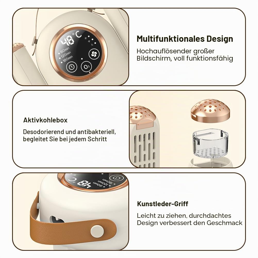 Boxhandschuhtrockner – Schuhtrockner Elektrisch mit UV-Sterilisation, 360° Wärmezirkulation Geruchsbeseitigung,mit 3-stufige Zeitschaltung, Faltbar und Platzsparend für Zuhause und Reisen -EU-Stecker