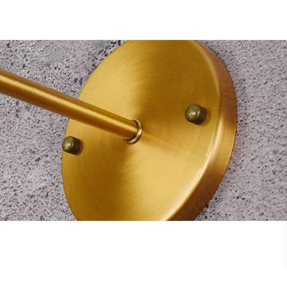ICEMOB Wandleuchte Wandleuchte Nachttischlampe Retro Wandleuchte Gold Innenwandleuchte Arm Swing Wandleuchte Metall Lichtständer 360-Grad-Beleuchtung Prägnantes industrielles Wind-Leselicht