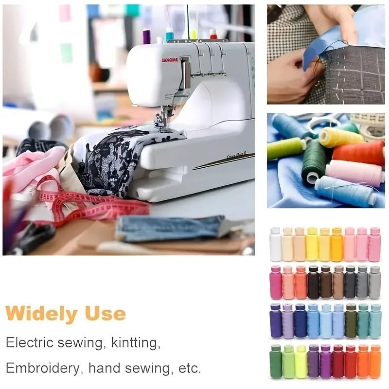 Juego De Hilos Coser, Kit Combinado Máquina Bobinas Preenrolladas Poliéster 36 Colores for Manualidades Y Acolchar, 1