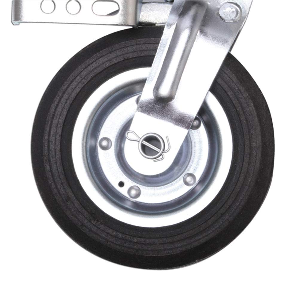 Roue Jockey Pliable 60 Mm Pour Remorque - Charge 400 Kg - Avec Roue Ø200x60 Mm