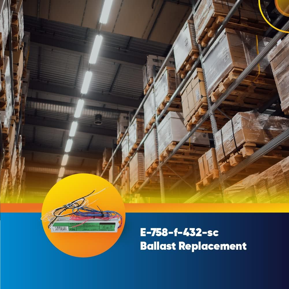 F32T8 Ballast for Fluorescent Light 4 Lamp T8 Replacement for Sola E-758-F-432-SC Ballast by Technical Precision - 120V-277V T8 Ballast 4 Lamp - Instant Start û 1 Pack