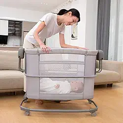 Mastela - BERÇO BLUETOOTH BALANÇO AUTOMÁTICO DUAS ALTURAS CINZA RISCADO