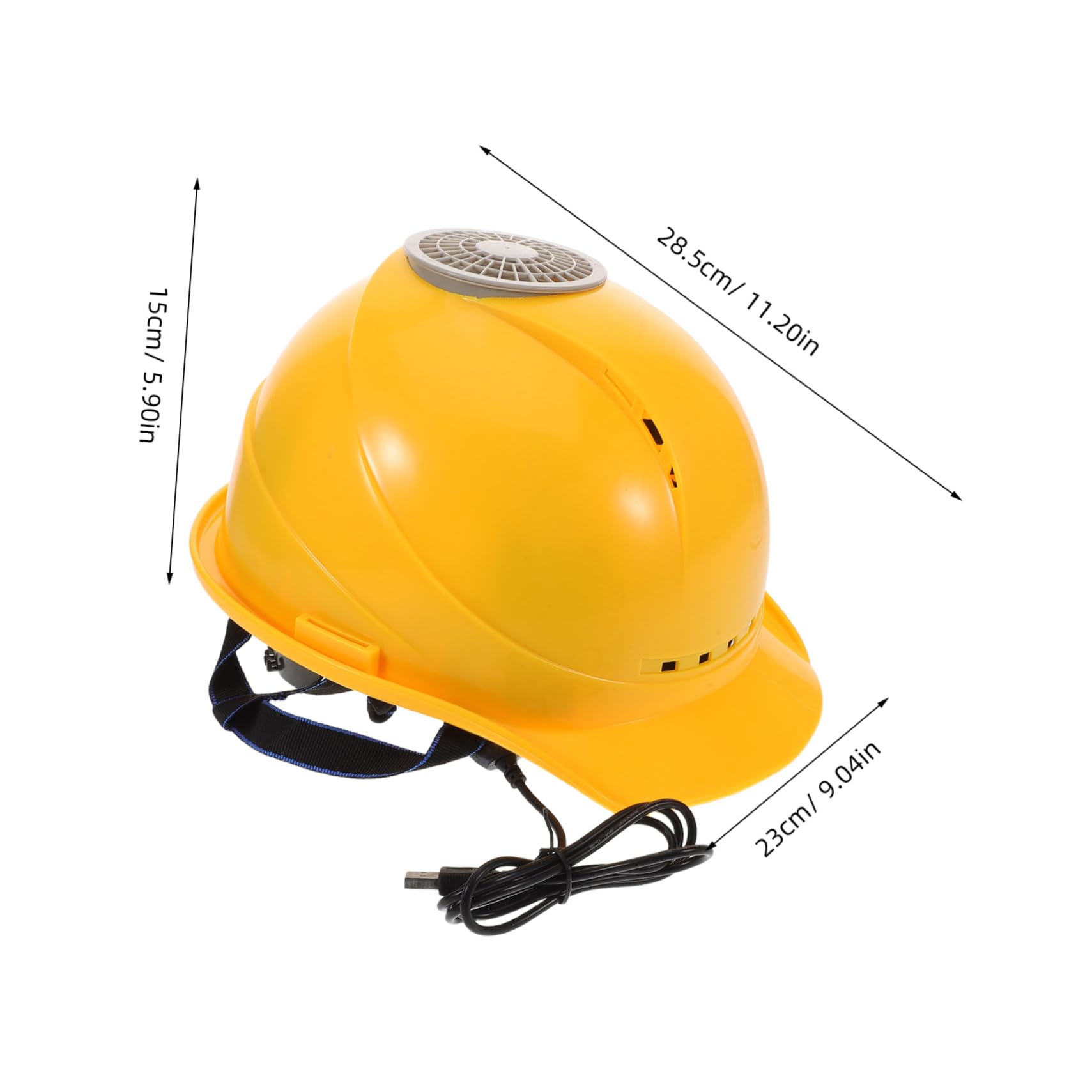 Gatuida Capuche avec Fan Casque de Travail pour la Construction Casque de Ventilateur Casque de Construction Casque de sécurité pour Les Fans Chapeau de Chantier Acier Inoxydable Jaune