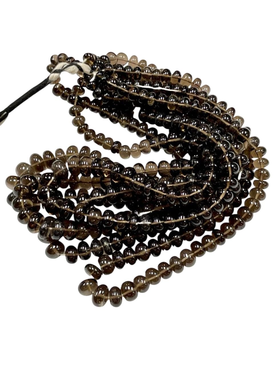 Perles rondelles de quartz fumé naturel 5-8mm, fil 40cm de perles en vrac pour bijoux DIY
