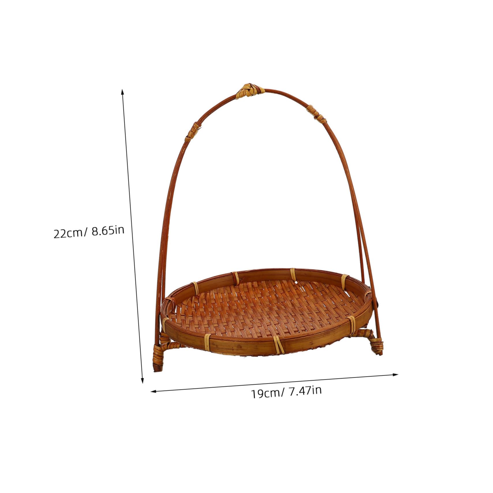 OKUMEYR 3pcs Snack Stand Fruit Dessert Basket Woven Tray Fruit Storage Basket Fruit Rattan Tray Food Organizer Seagrass Storage Baskets Storage Organizer Weaving Light Brown