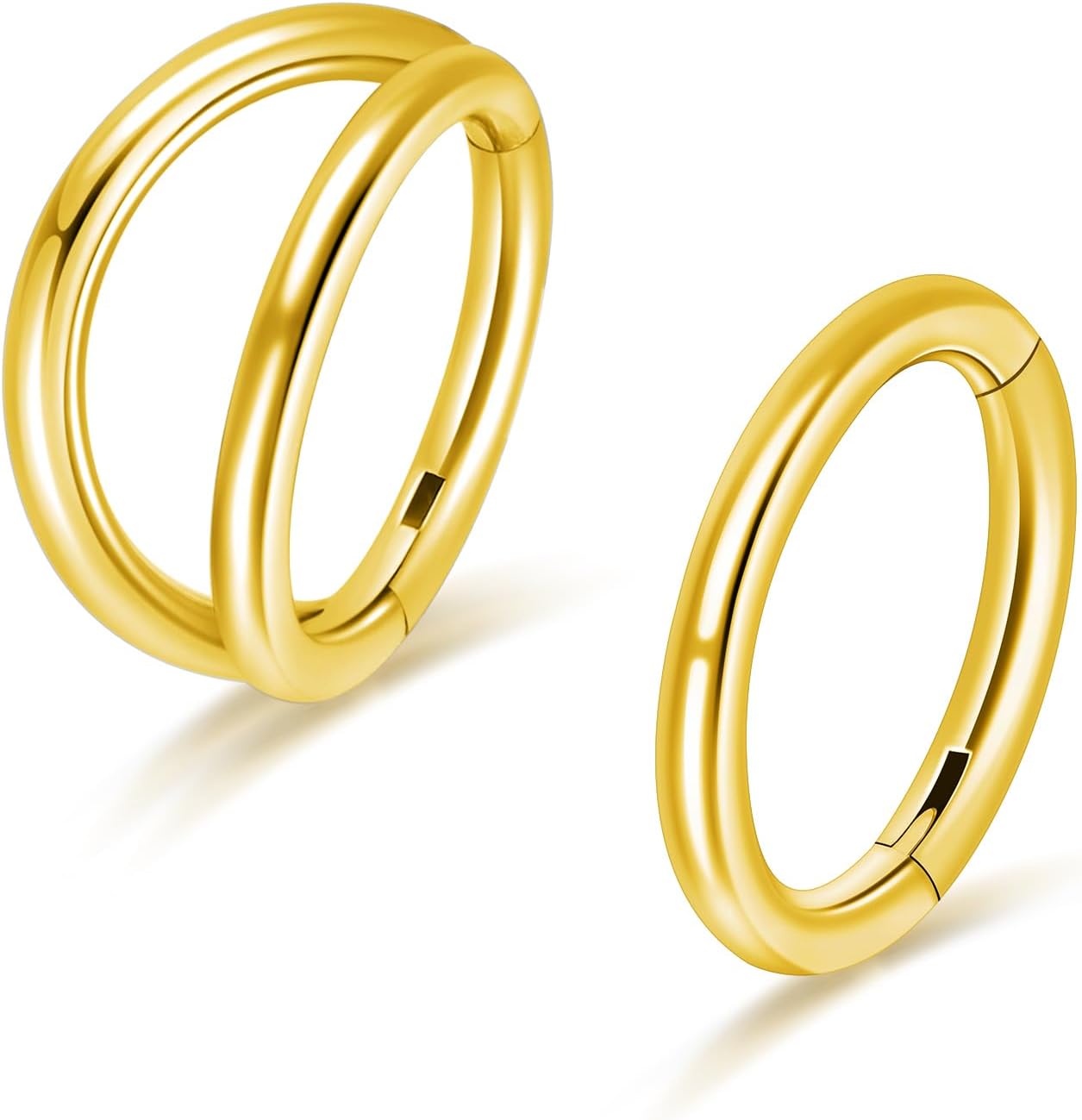 Double Nose 18g Titanium Nose Ring 2Pcs Titanium Nose Rings Hoop