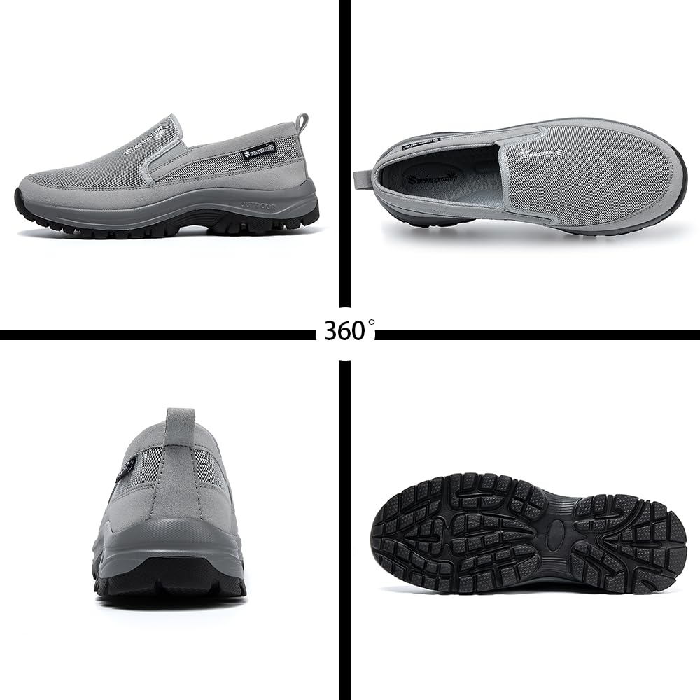 Wanderschuhe Herren Orthopädische Schuhe Atmungsaktiv Freizeitschuhe Slip-on rutschfeste Leicht Sportschuhe Stoßdämpfung