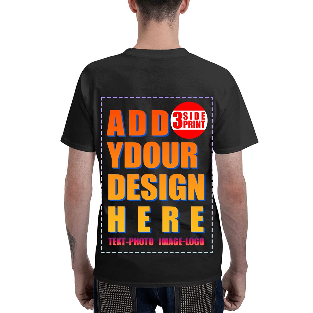 Custom T Shirt Front and Back Customized Personalized Creat Design Your Own Tee Men Women Printed Photo Text Logo Shirts