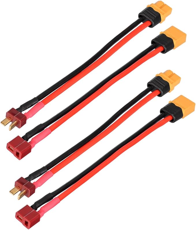 ELFCULB T Plug to XT60 Male Female Adapter 12AWG 2Pairs T
