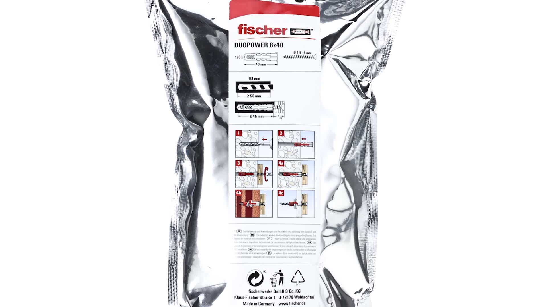 fischer BigBox - DuoPower 8x40 570549 Universaldübel 8 mm x 40 mm