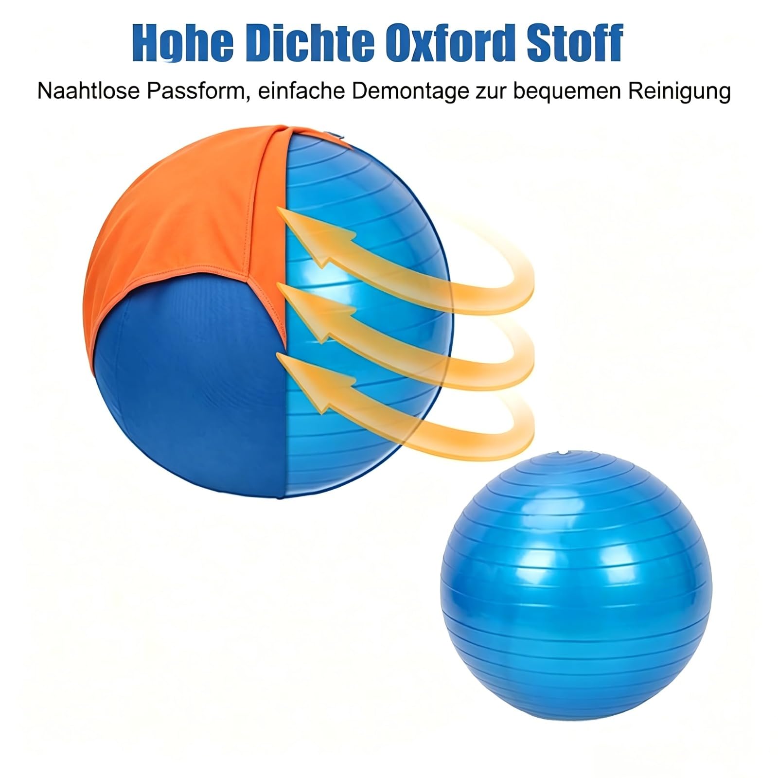 LentivaNorden Original Treibball, Treibball Für Hunde, Interaktives Hundeball für Innen und Außenbereich (Blau,L:65CM)